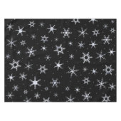 Schwarze Schneeflocken Tischdecke (Vorderseite (Horizontal))