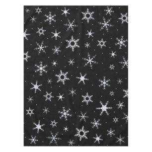 Schwarze Schneeflocken Tischdecke