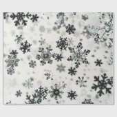 Schwarze Schneeflocken Weihnachten Geschenkpapier (Flach)