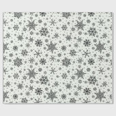 Schwarze Schneeflocken Weihnachtsmuster Wrapping P Geschenkpapier (Flach)