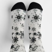 Schwarze Schneeflocken Weihnachtssocken der Crew Socken (Oben)