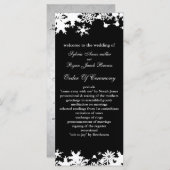 Schwarze Schneeflocken Winterhochzeit Programm (Vorne/Hinten)