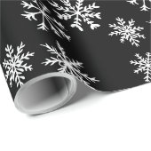 Schwarze Schneeflocken zur Illustration Weihnachts Geschenkpapier (Rolleneckpunkt)