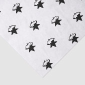 Schwarze Schneesterne, weißer Hintergrund Seidenpapier (Ausschnitt)