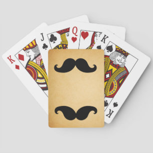 Schwarze Schnurrbart-bedruckte Vintage-Papierspiel Spielkarten
