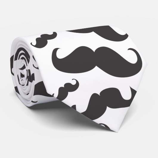 Schwarze Schnurrbart-Krawatte Krawatte (Gerollt)