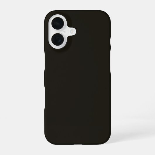 Schwarze Schokolade einfarbig iPhone 16 Hülle (Rückseite)