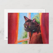 Schwarze Schokolade mit Vorhängen Postkarte (Vorne/Hinten)