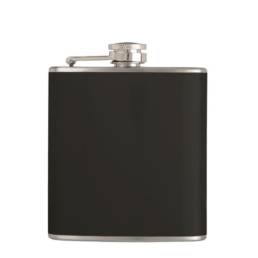 Schwarze Schokolade (Vollfarbe) Flachmann (Vorderseite)