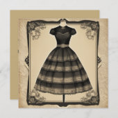 Schwarze Schönheit in einer Karte: Zeitlos und vie Einladung (Vorne/Hinten)