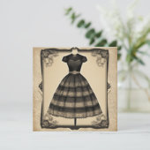 Schwarze Schönheit in einer Karte: Zeitlos und vie Einladung (Stehend Vorderseite)