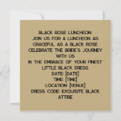 Schwarze Schönheit in einer Karte: Zeitlos und vie Einladung (Rückseite)