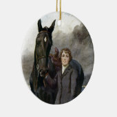 Schwarze Schönheit - sie wählte mich für ihr Pferd Keramikornament (Rechts)