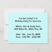 SCHWARZE SCHÖNHEITS-PFERDEgeburtstags-PARTY Einladung (Rückseite)