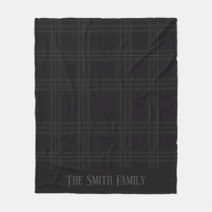 Schwarze schottische Tartan-Personalisierte Benutz Fleecedecke