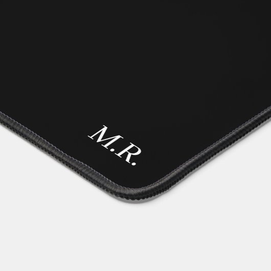 Schwarze Schreibmatte mit benutzerdefinierten Mono Schreibtischunterlage (Ecke)