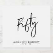 Schwarze Schrift 50 | 50. Geburtstagsparty Bierflaschenetikett (Einzelnes Label)