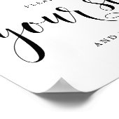 Schwarze Schrift Bitte finden Sie Ihren Platz und Poster (Ecke)