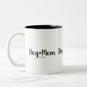 Schwarze Schrift etablierte Hundemutter  Zweifarbige Tasse