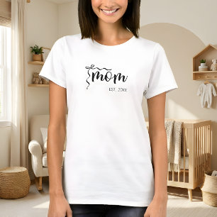 Schwarze Schrift etablierte Mama-Schleife Cute T-Shirt