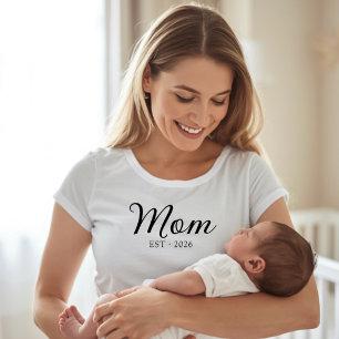 Schwarze Schrift etablierte Mama  T-Shirt