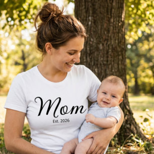 Schwarze Schrift etablierte Mutter T-Shirt