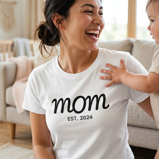 Schwarze Schrift etablierte Mutter T-Shirt