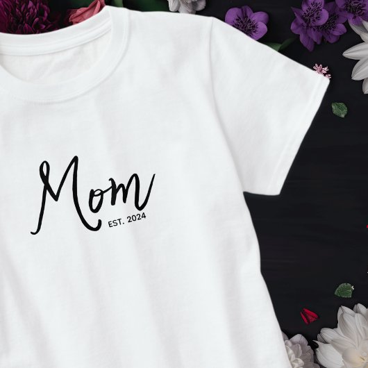 Schwarze Schrift etablierte Mutter T-Shirt