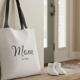 Schwarze Schrift etablierte Mutter Tasche