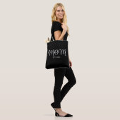 Schwarze Schrift etablierte Mutter Tasche (Am Model)