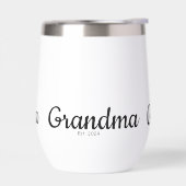 Schwarze Schrift etablierte Oma (Links)