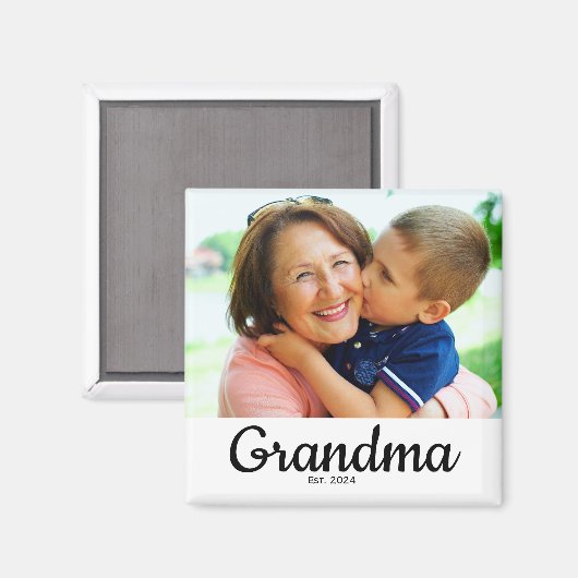 Schwarze Schrift etablierte Oma Magnet (Vorderseite/Rückseite)