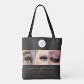 Schwarze Schrift Foto Wimpern Geschäft  Tasche (Rückseite)