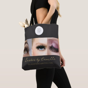 Schwarze Schrift Foto Wimpern Geschäft Tasche