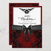 Schwarze Schrift frohe Weihnachten glückliches neu Einladung (Vorne/Hinten)