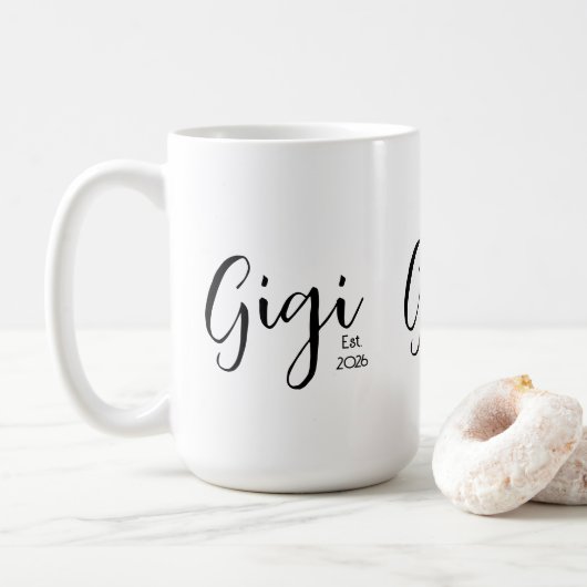 Schwarze Schrift Gigi Established Kaffeetasse (Mit Donut)