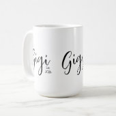 Schwarze Schrift Gigi Established Kaffeetasse (Vorderseite Links)