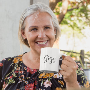 Schwarze Schrift Gigi Etabliert Zweifarbige Tasse