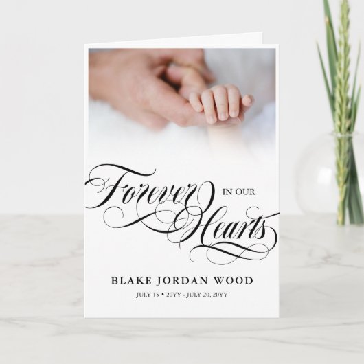 Schwarze Schriftart für immer in unserem Herzen Ba Programm (Vorderseite)