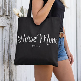 Schwarze Schriftart Pferdemutter Gegründet Tasche