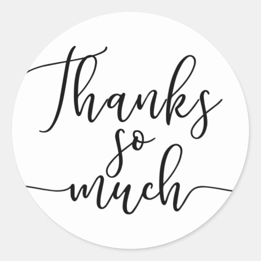 Schwarze Schriftart Vielen Dank Danke Schön Runder Aufkleber (Vorderseite)