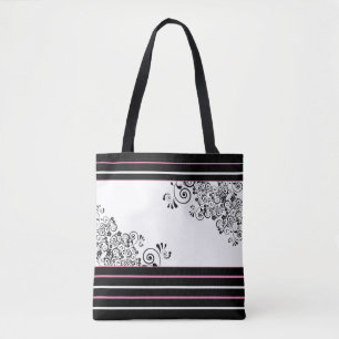 Schwarze Schriftrollen Tasche