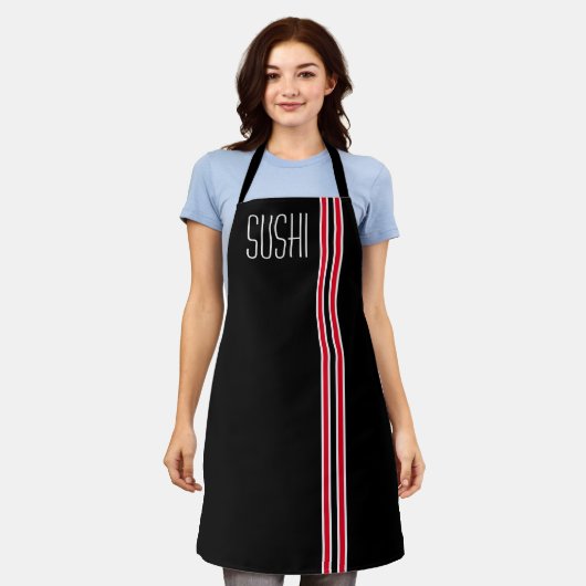 SCHWARZE SCHÜRZE SUSHI (Getragen)