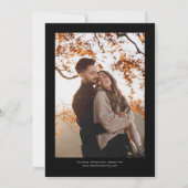 Schwarze, schwammige Wavy-Rahmen-Hochzeit Save The Date (Rückseite)