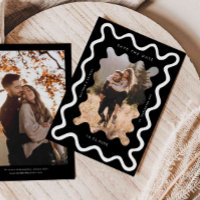 Schwarze, schwammige Wavy-Rahmen-Hochzeit