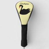 Schwarze Schwan Design Golf Headcover (Vorderseite)