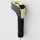 Schwarze Schwan Design Golf Headcover (angewinkelt)