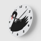 Schwarze Schwan Design Runde Wanduhr (Winkel)