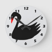 Schwarze Schwan Design Runde Wanduhr (Vorderseite)