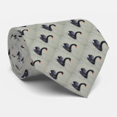 Schwarze Schwäne Krawatte (Gerollt)